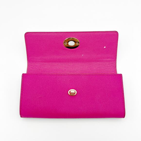 COACH Embossed Textured/Crossgrain Leather Slim Envelope Wallet F52345 (Fuchsia) - Picture 3 of 12